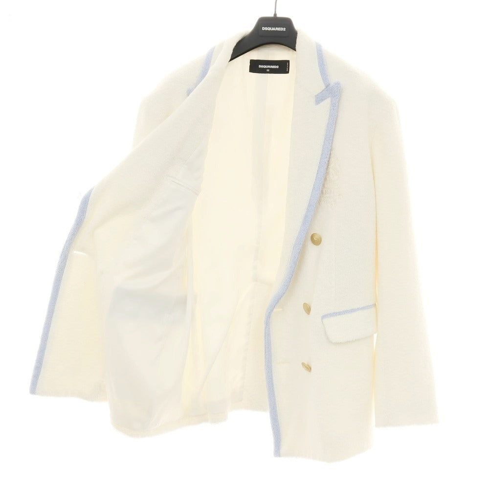 【新品】ディースクエアード DSQUARED2 コットン パイル ダブル6B カジュアルジャケット ホワイト【サイズ52】【 状態ランクN 】【 メンズ 】