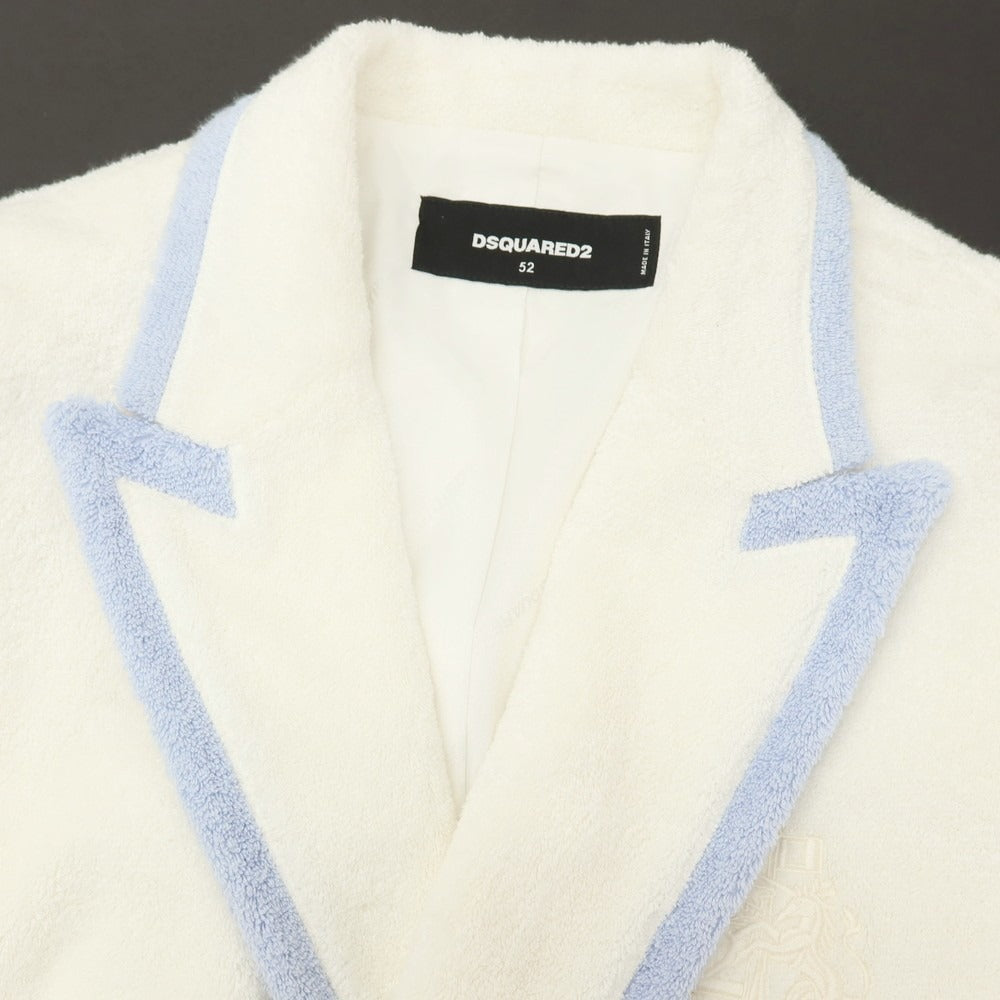 【新品】ディースクエアード DSQUARED2 コットン パイル ダブル6B カジュアルジャケット ホワイト【サイズ52】【 状態ランクN 】【 メンズ 】[CPD]