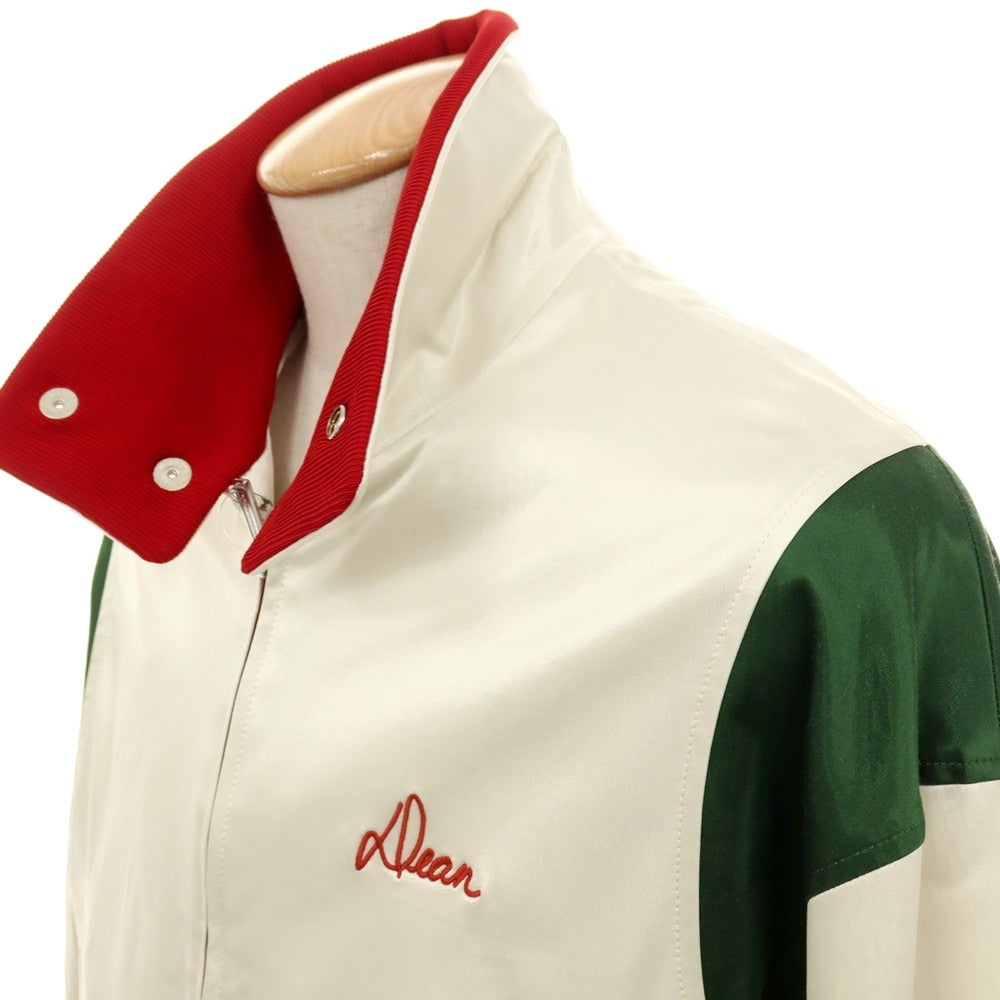 【新品】ディースクエアード DSQUARED2 コットンレーヨンポリウレタン ボウリング サテン ボンバージャケット ホワイト【サイズ44】【 状態ランクN 】【 メンズ 】