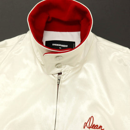 【新品】ディースクエアード DSQUARED2 コットンレーヨンポリウレタン ボウリング サテン ボンバージャケット ホワイト【サイズ44】【 状態ランクN 】【 メンズ 】
