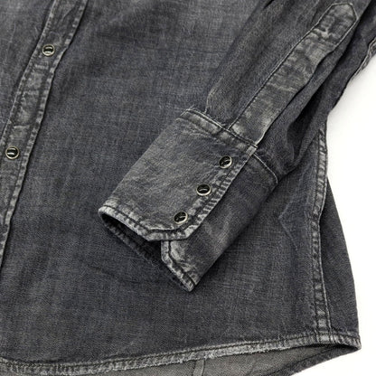 【新品】ディースクエアード DSQUARED2 Classic Westem Shirt ダメージ加工 コットン デニム ウエスタンシャツ ブラック【サイズ42】【 状態ランクN 】【 メンズ 】