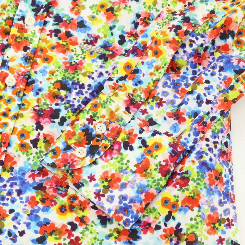 【新品】ディースクエアード DSQUARED2 Bob Shirt コットン フラワープリント カジュアルシャツ マルチカラー【サイズ44】【 状態ランクN 】【 メンズ 】