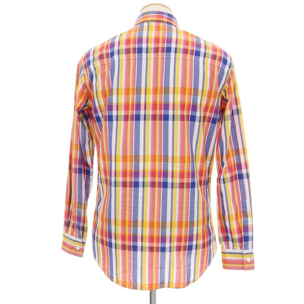 【新品】ディースクエアード DSQUARED2 コットン チェック ボタンダウン カジュアルシャツ ピンクxネイビー【サイズ44】【 状態ランクN 】【 メンズ 】