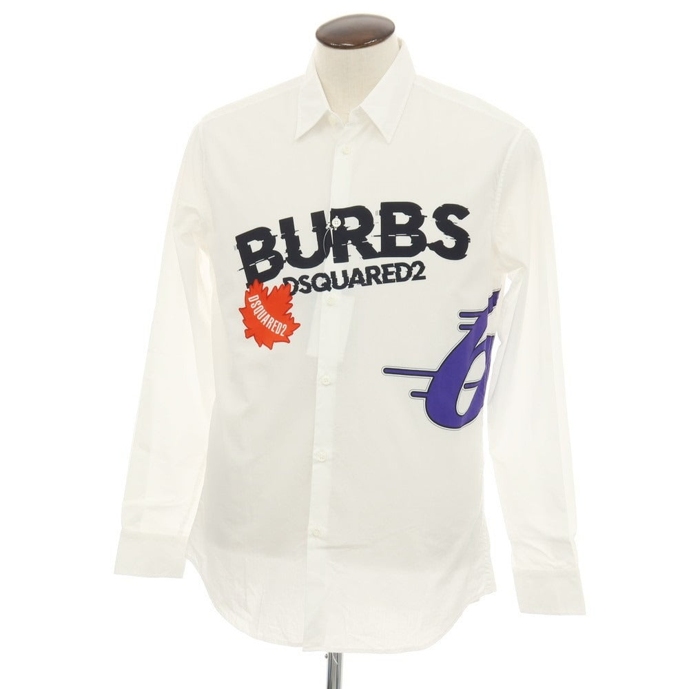 【新品】ディースクエアード DSQUARED2 コットン レギュラーカラー カジュアルシャツ ホワイト【サイズ50】【 状態ランクN 】【 メンズ 】