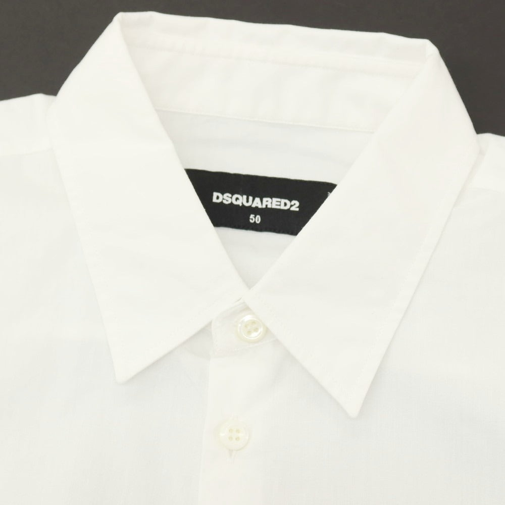 【新品】ディースクエアード DSQUARED2 コットン レギュラーカラー カジュアルシャツ ホワイト【サイズ50】【 状態ランクN 】【 メンズ 】[BPD]