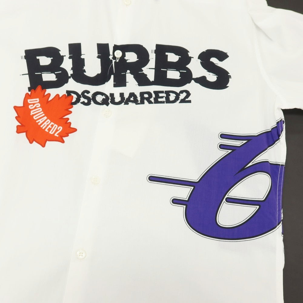 【新品】ディースクエアード DSQUARED2 コットン レギュラーカラー カジュアルシャツ ホワイト【サイズ50】【 状態ランクN 】【 メンズ 】