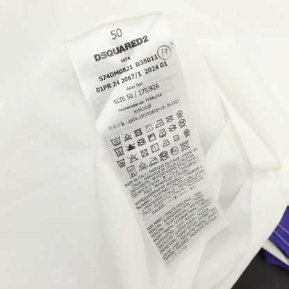 【新品】ディースクエアード DSQUARED2 コットン レギュラーカラー カジュアルシャツ ホワイト【サイズ50】【 状態ランクN 】【 メンズ 】