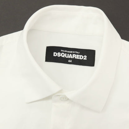 【中古】ディースクエアード DSQUARED2 ストレッチ コットン ドレスシャツ ホワイト【サイズ44】【 状態ランクB 】【 メンズ 】
