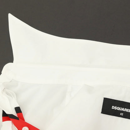 【中古】ディースクエアード DSQUARED2 × THE ROLLING STONES コットン ロングポイントカラー カジュアルシャツ ホワイト【サイズ42】【 状態ランクB 】【 メンズ 】