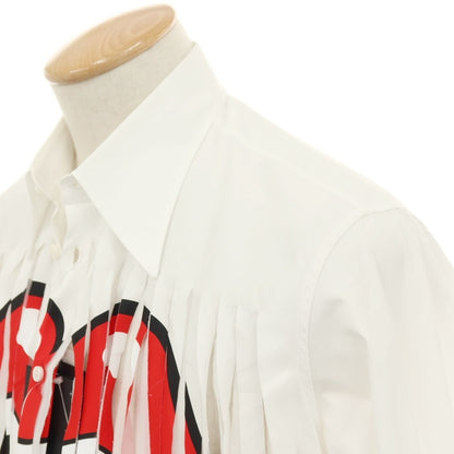 【中古】ディースクエアード DSQUARED2 × THE ROLLING STONES コットン ロングポイントカラー カジュアルシャツ ホワイト【サイズ44】【 状態ランクB 】【 メンズ 】