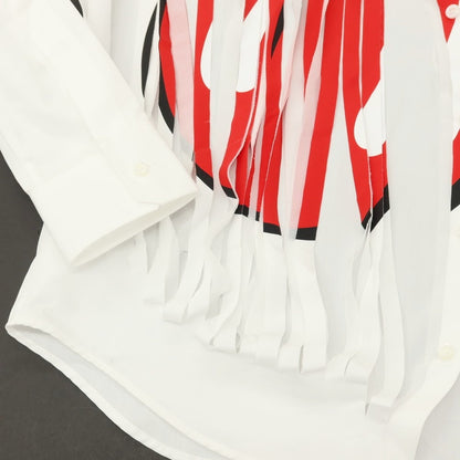 【中古】ディースクエアード DSQUARED2 × THE ROLLING STONES コットン ロングポイントカラー カジュアルシャツ ホワイト【サイズ44】【 状態ランクB 】【 メンズ 】