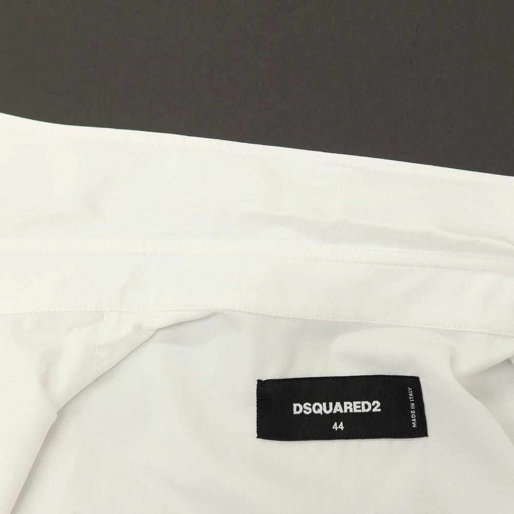 【中古】ディースクエアード DSQUARED2 × THE ROLLING STONES コットン ロングポイントカラー カジュアルシャツ ホワイト【サイズ44】【 状態ランクB 】【 メンズ 】