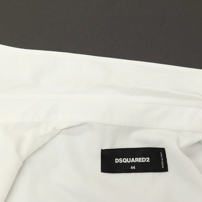 【中古】ディースクエアード DSQUARED2 × THE ROLLING STONES コットン ロングポイントカラー カジュアルシャツ ホワイト【サイズ44】【 状態ランクB 】【 メンズ 】