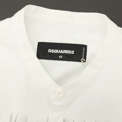 【中古】ディースクエアード DSQUARED2 × THE ROLLING STONES コットン バンドカラー ノースリーブシャツ ホワイト【サイズ42】【 状態ランクB 】【 メンズ 】