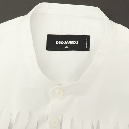 【新品】ディースクエアード DSQUARED2 × THE ROLLING STONES コットン バンドカラー ノースリーブシャツ ホワイト【サイズ44】【 状態ランクN 】【 メンズ 】