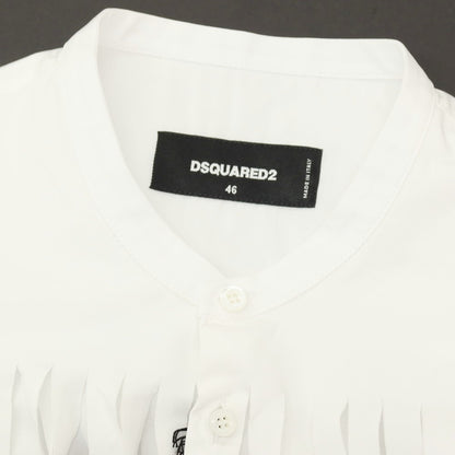 【新品】ディースクエアード DSQUARED2 × THE ROLLING STONES コットン バンドカラー ノースリーブシャツ ホワイト【サイズ46】【 状態ランクN 】【 メンズ 】