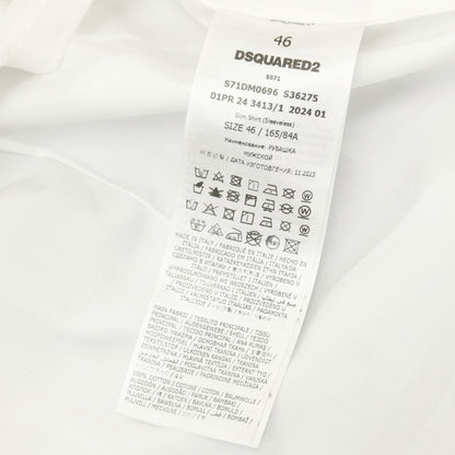 【新品】ディースクエアード DSQUARED2 × THE ROLLING STONES コットン バンドカラー ノースリーブシャツ ホワイト【サイズ46】【 状態ランクN 】【 メンズ 】