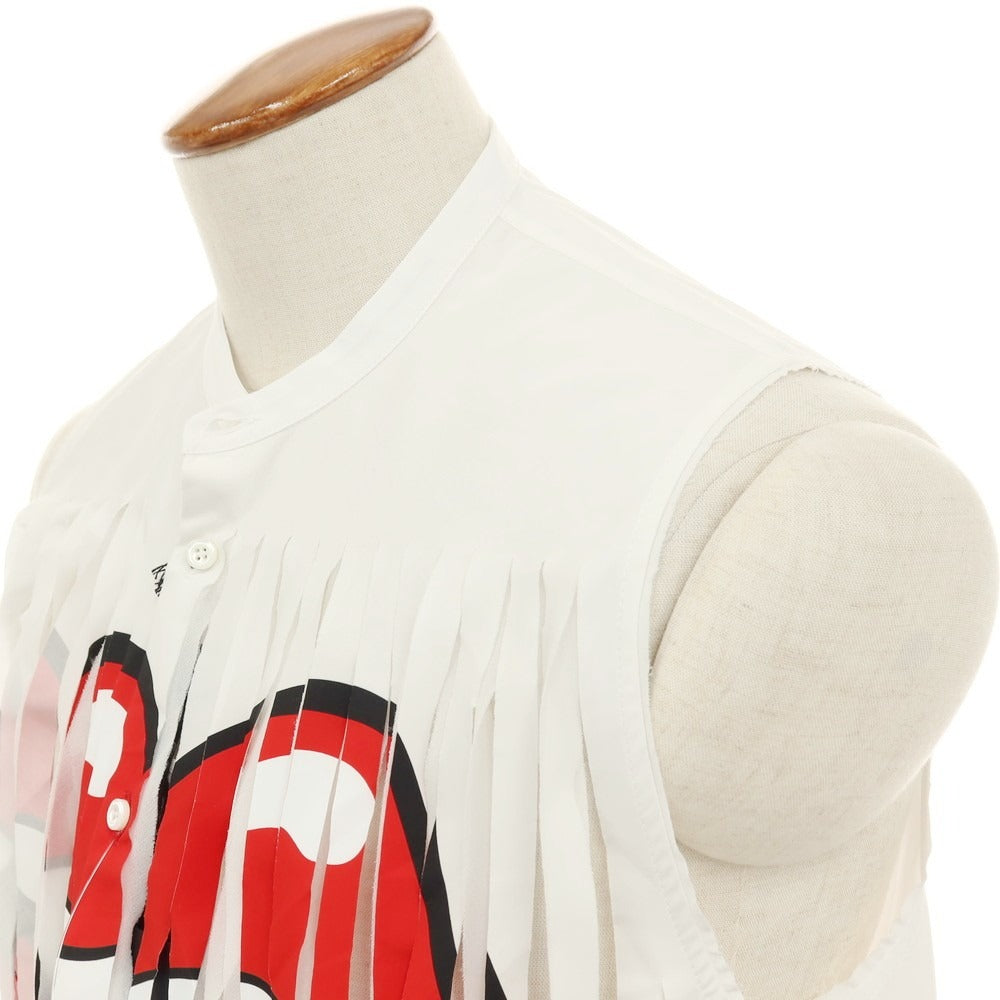 【新品】ディースクエアード DSQUARED2 × THE ROLLING STONES コットン バンドカラー ノースリーブシャツ ホワイト【サイズ48】【 状態ランクN 】【 メンズ 】