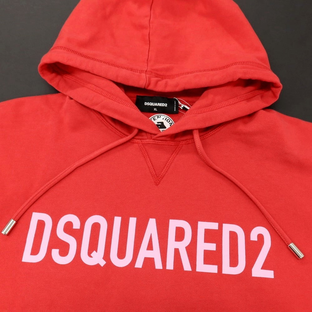 【新品】ディースクエアード DSQUARED2 コットン スウェット プルオーバー パーカー レッド【サイズXL】【 状態ランクN 】【 メンズ 】