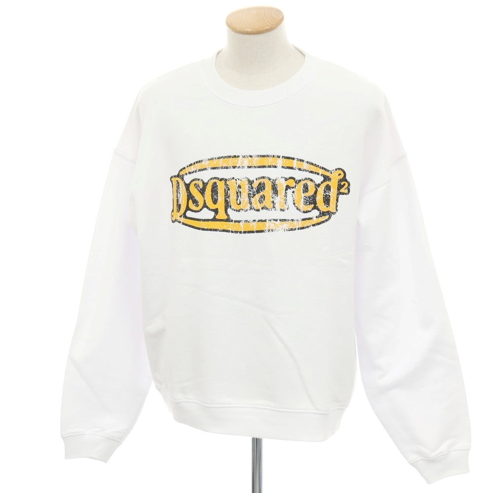 【SALE10%OFF/返品不可】【新品】ディースクエアード DSQUARED2 コットン クルーネック スウェット ホワイト【 サイズS 】【 状態ランクN 】【 メンズ 】