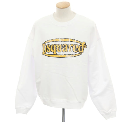 【SALE10%OFF/返品不可】【新品】ディースクエアード DSQUARED2 コットン クルーネック スウェット ホワイト【 サイズS 】【 状態ランクN 】【 メンズ 】