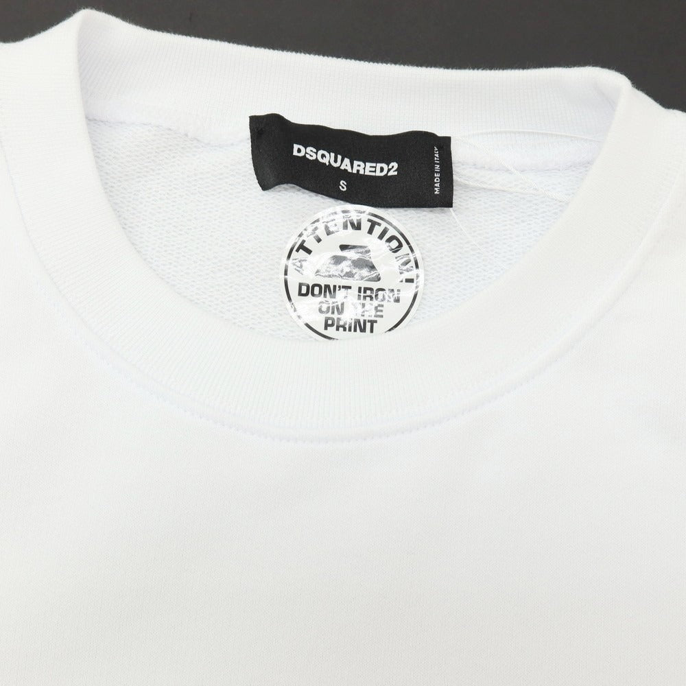 【SALE10%OFF/返品不可】【新品】ディースクエアード DSQUARED2 コットン クルーネック スウェット ホワイト【 サイズS 】【 状態ランクN 】【 メンズ 】