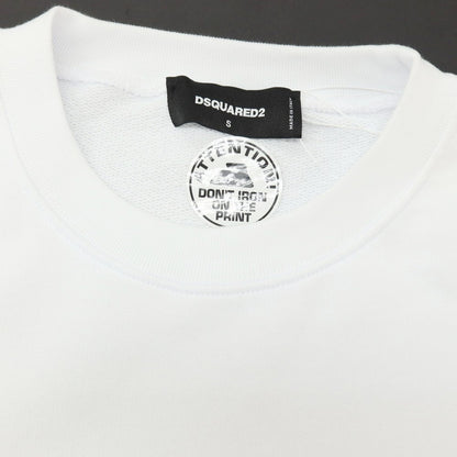 【SALE10%OFF/返品不可】【新品】ディースクエアード DSQUARED2 コットン クルーネック スウェット ホワイト【 サイズS 】【 状態ランクN 】【 メンズ 】