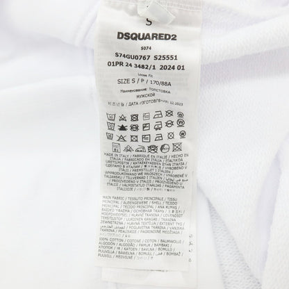 【SALE10%OFF/返品不可】【新品】ディースクエアード DSQUARED2 コットン クルーネック スウェット ホワイト【 サイズS 】【 状態ランクN 】【 メンズ 】
