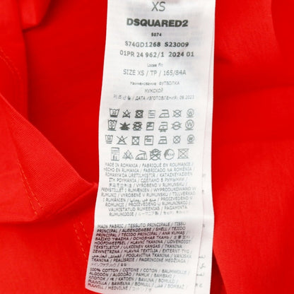 【新品】ディースクエアード DSQUARED2 コットン クルーネック 半袖Ｔシャツ レッド【サイズXS】【 状態ランクN 】【 メンズ 】