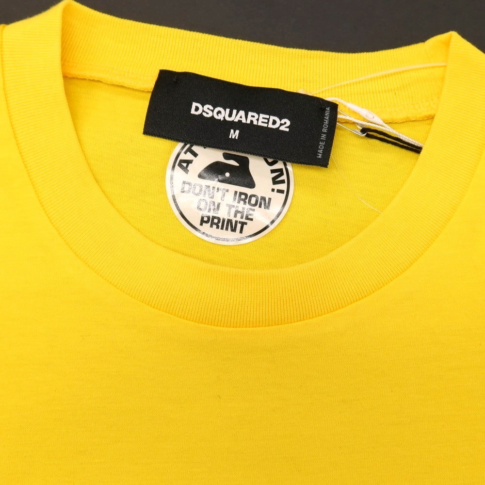 【新品】ディースクエアード DSQUARED2 コットン クルーネック 半袖Ｔシャツ イエロー【サイズM】【 状態ランクN 】【 メンズ 】