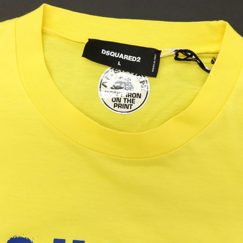 【新品】ディースクエアード DSQUARED2 コットン クルーネック 半袖Ｔシャツ イエロー【サイズL】【 状態ランクN 】【 メンズ 】