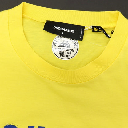 【新品】ディースクエアード DSQUARED2 コットン クルーネック 半袖Ｔシャツ イエロー【サイズL】【 状態ランクN 】【 メンズ 】