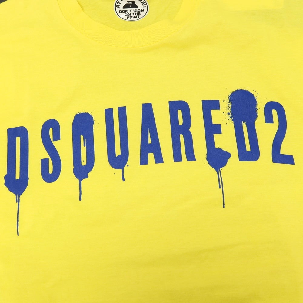 【新品】ディースクエアード DSQUARED2 コットン クルーネック 半袖Ｔシャツ イエロー【サイズL】【 状態ランクN 】【 メンズ 】