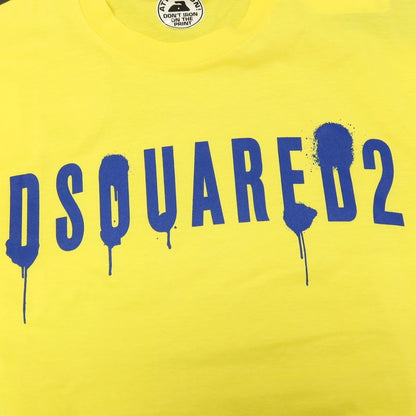 【新品】ディースクエアード DSQUARED2 コットン クルーネック 半袖Ｔシャツ イエロー【サイズL】【 状態ランクN 】【 メンズ 】