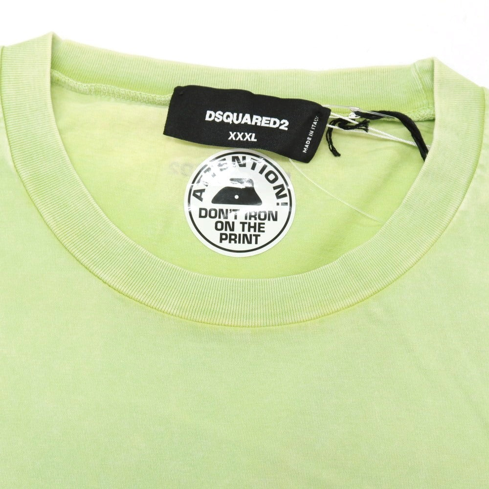 【SALE10%OFF/返品不可】【新品アウトレット】ディースクエアード DSQUARED2 製品染め コットン クルーネック 半袖Ｔシャツ ライトグリーン【 サイズXXXL 】【 状態ランクN- 】【 メンズ 】