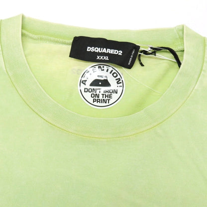 【SALE10%OFF/返品不可】【新品アウトレット】ディースクエアード DSQUARED2 製品染め コットン クルーネック 半袖Ｔシャツ ライトグリーン【 サイズXXXL 】【 状態ランクN- 】【 メンズ 】