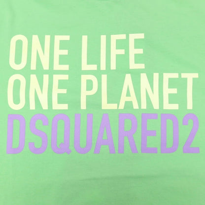 【新品】ディースクエアード DSQUARED2 ONE LIFE ONE PLANET コットン クルーネック 半袖Ｔシャツ グリーン【サイズM】【 状態ランクN 】【 メンズ 】