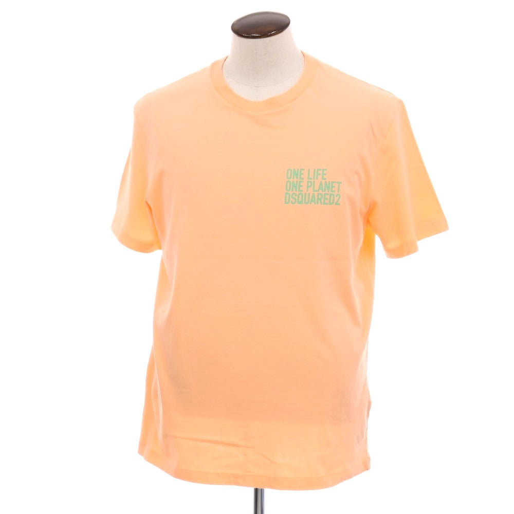 【新品】ディースクエアード DSQUARED2 ONE LIFE ONE PLANET コットン クルーネック 半袖Ｔシャツ サーモン【サイズL】【 状態ランクN 】【 メンズ 】