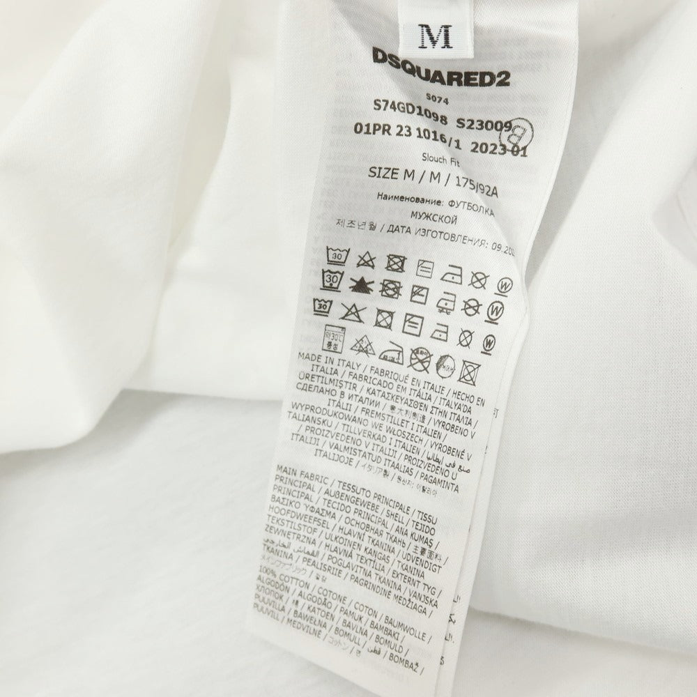【新品】ディースクエアード DSQUARED2 コットン クルーネック 半袖Ｔシャツ ホワイト【サイズM】【 状態ランクN 】【 メンズ 】