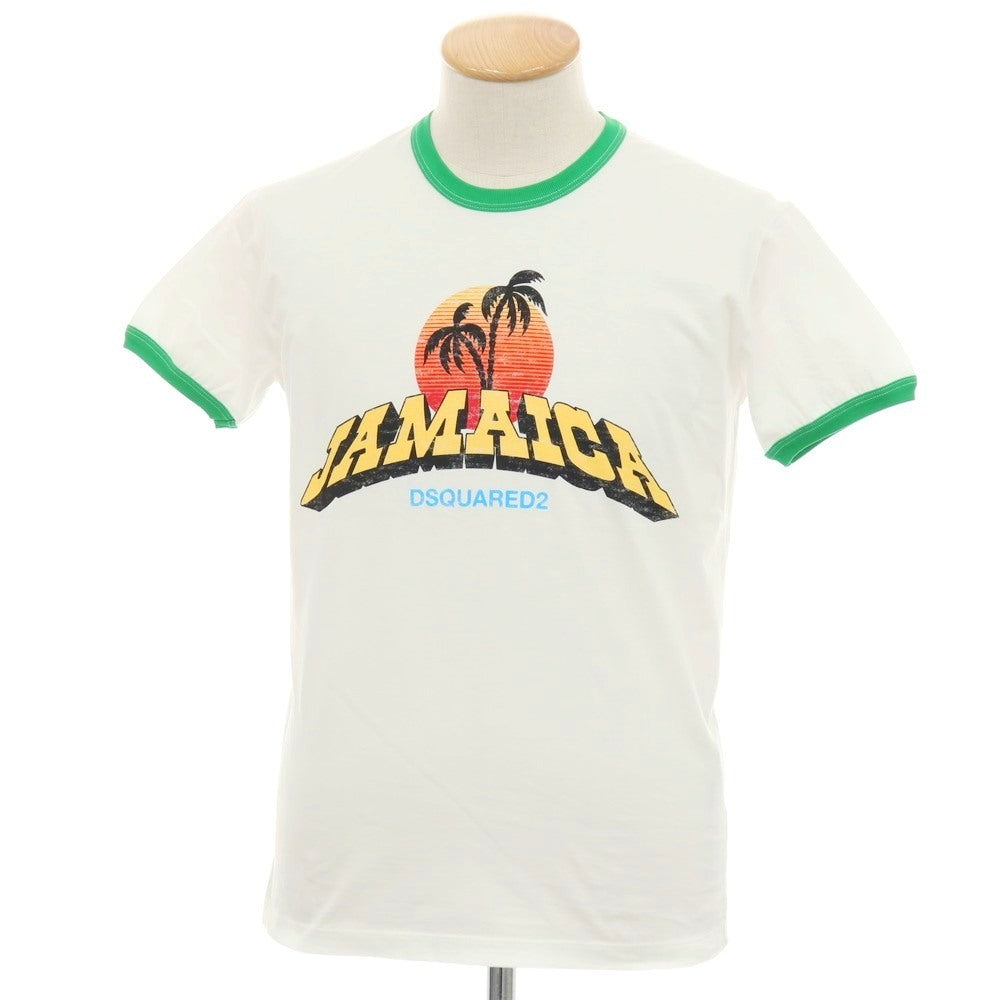 【新品アウトレット】ディースクエアード DSQUARED2 コットン クルーネック リンガー 半袖Ｔシャツ ホワイト【サイズXS】【 状態ランクN- 】【 メンズ 】