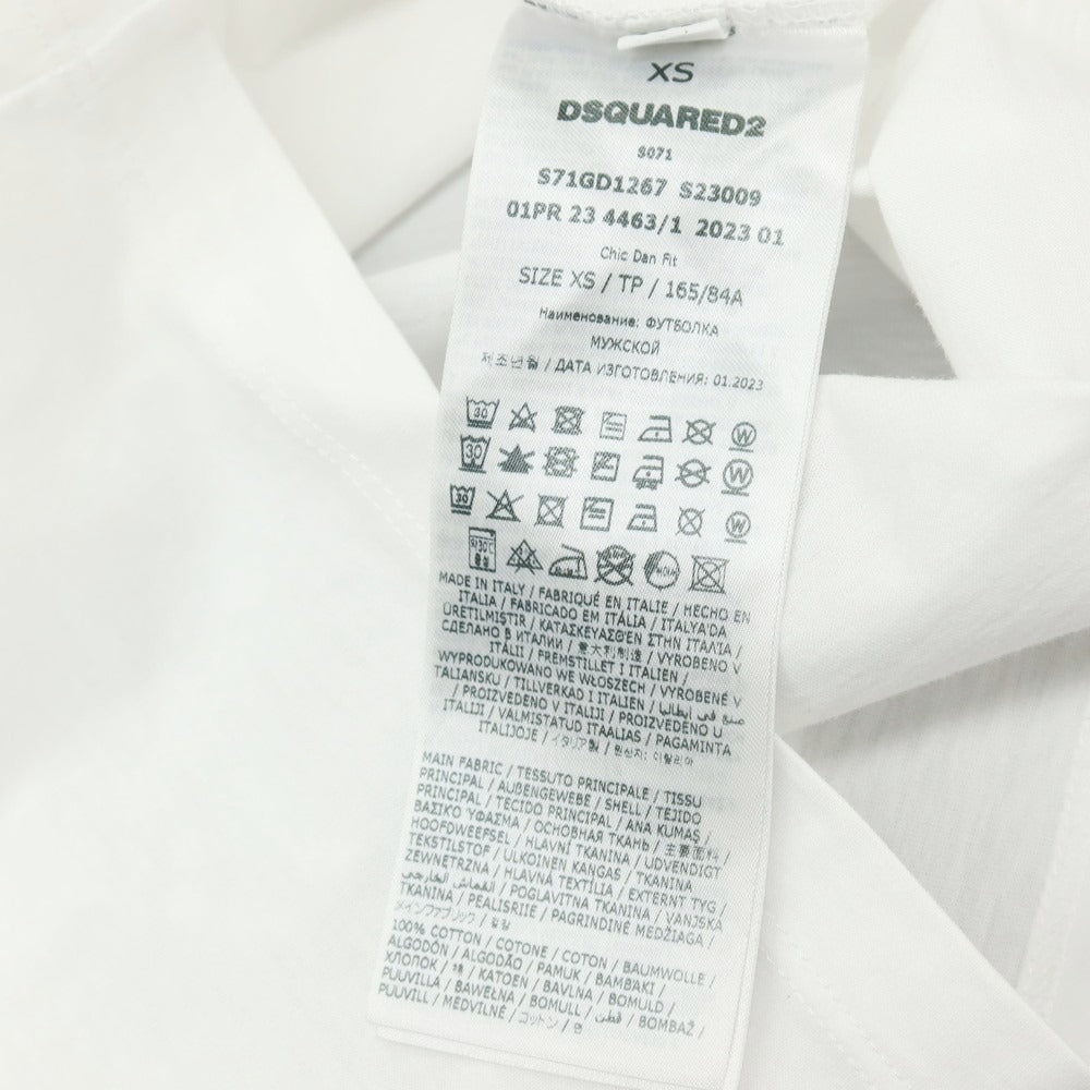 【新品アウトレット】ディースクエアード DSQUARED2 コットン クルーネック リンガー 半袖Ｔシャツ ホワイト【サイズXS】【 状態ランクN- 】【 メンズ 】