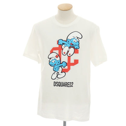 【新品】ディースクエアード DSQUARED2 × THE SMURFS コットン クルーネック 半袖Ｔシャツ ホワイト【サイズXS】【 状態ランクN 】【 メンズ 】