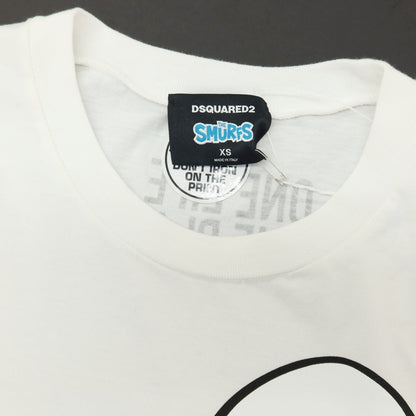 【新品】ディースクエアード DSQUARED2 × THE SMURFS コットン クルーネック 半袖Ｔシャツ ホワイト【サイズXS】【 状態ランクN 】【 メンズ 】