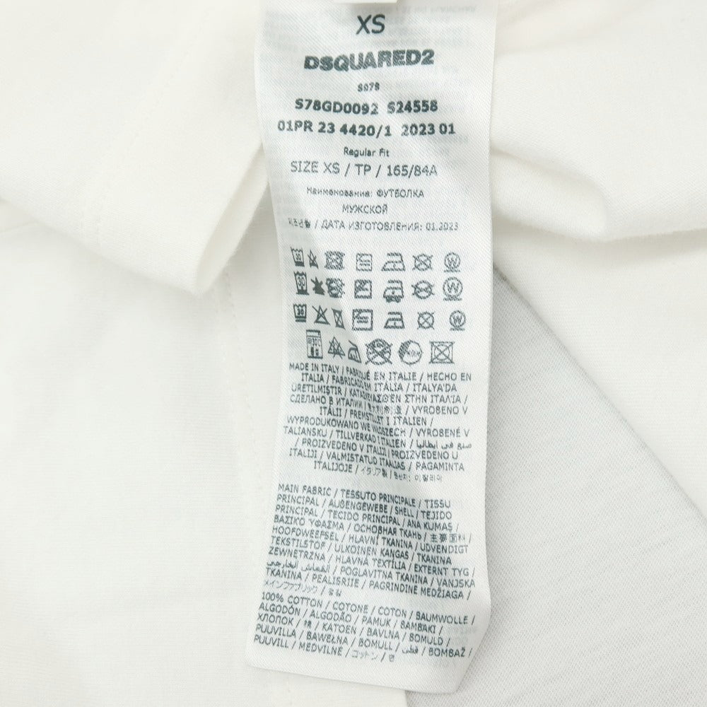【新品】ディースクエアード DSQUARED2 × THE SMURFS コットン クルーネック 半袖Ｔシャツ ホワイト【サイズXS】【 状態ランクN 】【 メンズ 】