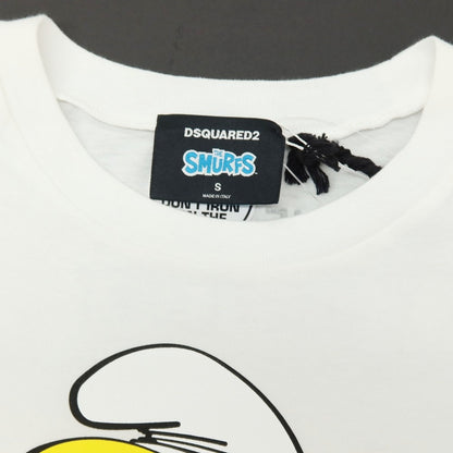 【新品アウトレット】ディースクエアード DSQUARED2 × THE SMURFS コットン クルーネック 半袖Ｔシャツ ホワイト【サイズS】【 状態ランクN- 】【 メンズ 】
