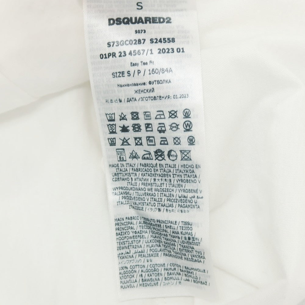 【新品アウトレット】ディースクエアード DSQUARED2 × THE SMURFS コットン クルーネック 半袖Ｔシャツ ホワイト【サイズS】【 状態ランクN- 】【 メンズ 】