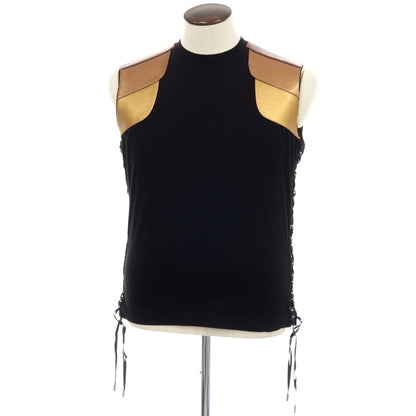 【新品】ディースクエアード DSQUARED2 コットン クルーネック サイドレースアップ ノースリーブカットソー ブラック【サイズL】【 状態ランクN 】【 メンズ 】