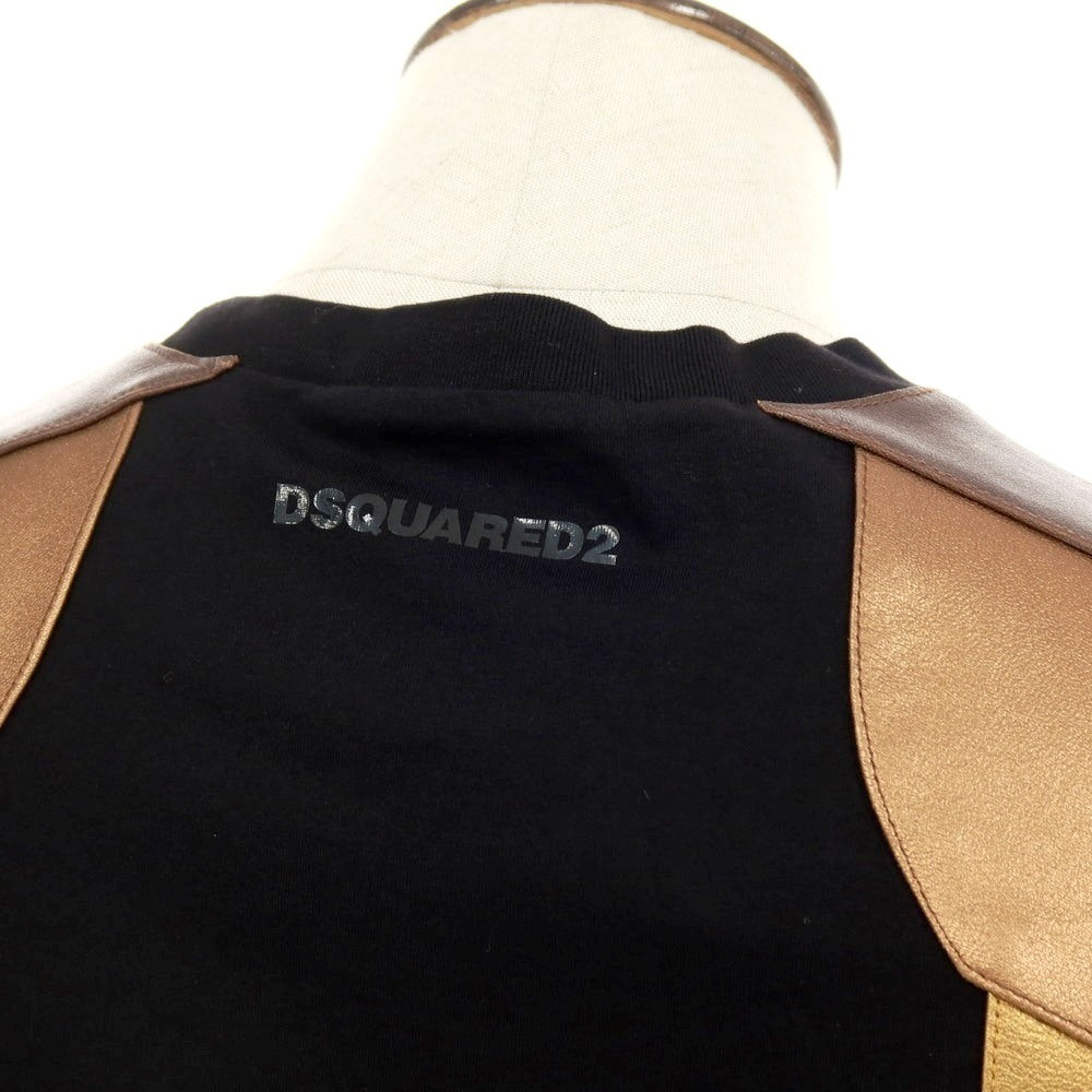 【新品】ディースクエアード DSQUARED2 コットン クルーネック サイドレースアップ ノースリーブカットソー ブラック【サイズL】【 状態ランクN 】【 メンズ 】