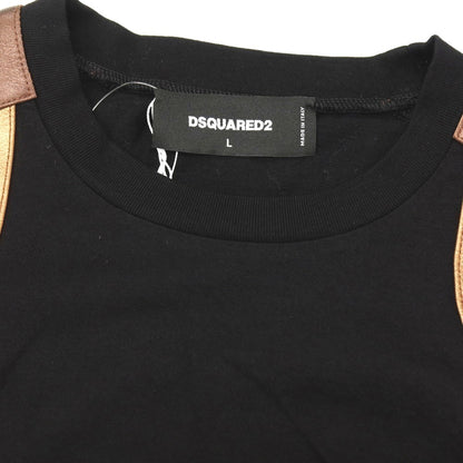 【新品】ディースクエアード DSQUARED2 コットン クルーネック サイドレースアップ ノースリーブカットソー ブラック【サイズL】【 状態ランクN 】【 メンズ 】