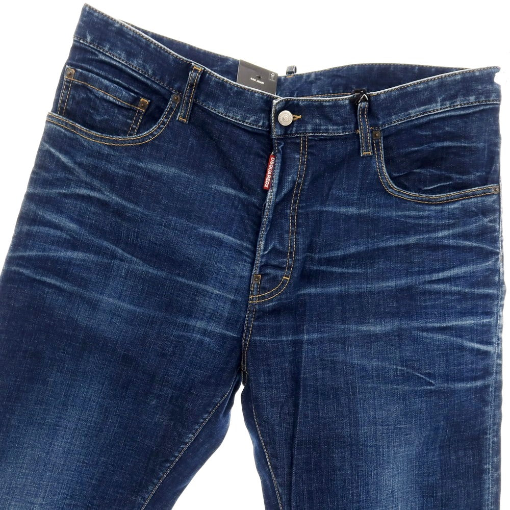 【新品】ディースクエアード DSQUARED2 642 JEAN ストレッチ コットン デニムパンツ ジーンズ ネイビー【サイズ56】【 状態ランクN 】【 メンズ 】